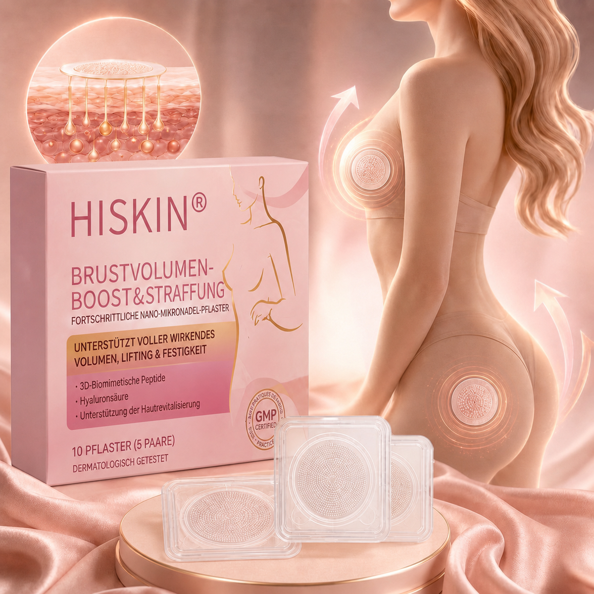 👩‍⚕️Brust-Straffung & Fülle HISKIN® & Fortgeschrittenes Nano-Mikronadel-Pflaster für gezielte