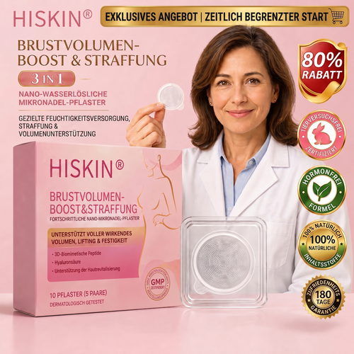 👩‍⚕️Brust-Straffung & Fülle HISKIN® & Fortgeschrittenes Nano-Mikronadel-Pflaster für gezielte