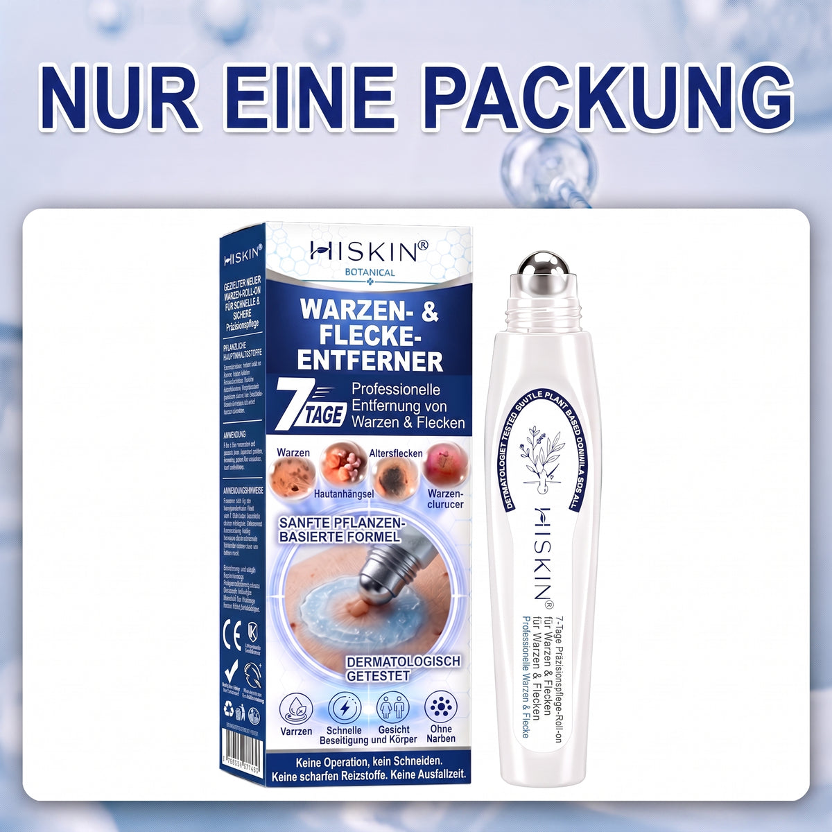 𝐇𝐈𝐒𝐊𝐈𝐍®👩‍⚕️ 7-Tage Skin Tag & Spot Eraser – Sanfte, präzise Pflege für sichtbare Hautunregelmäßigkeiten mit Roll-on-Applikator
