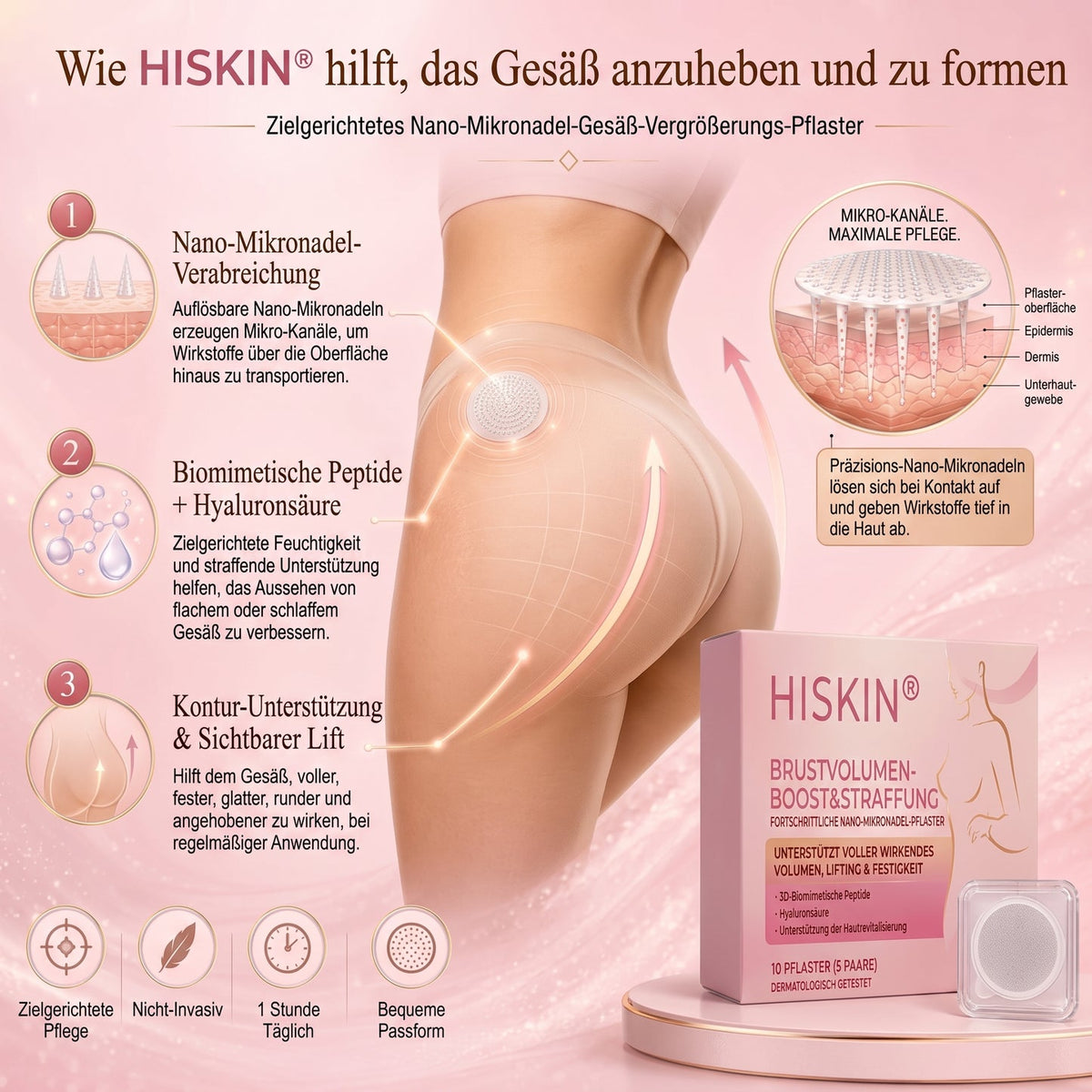 👩‍⚕️Brust-Straffung & Fülle HISKIN® & Fortgeschrittenes Nano-Mikronadel-Pflaster für gezielte
