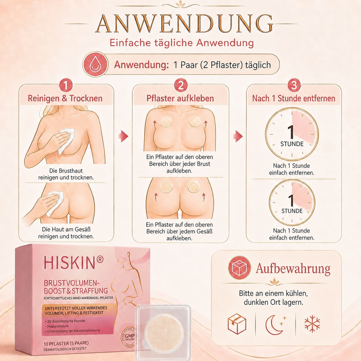 👩‍⚕️Brust-Straffung & Fülle HISKIN® & Fortgeschrittenes Nano-Mikronadel-Pflaster für gezielte