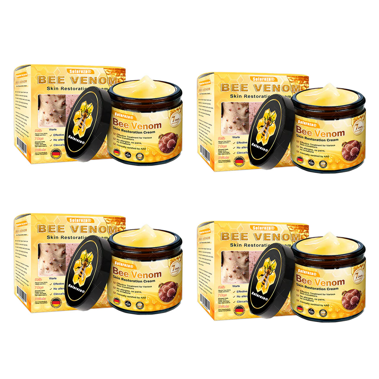 Hergestellt & versendet aus Deutschland 🇩🇪 Solaroza® Bienengift-Regenerationscreme. Starkes Anti-Aging. 100% Bienenfreundlich. ⏰ NUR NOCH HEUTE: 80% RABATT 💖