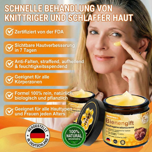 Hergestellt & versendet aus Deutschland 🇩🇪 Solaroza® Bienengift-Regenerationscreme. Starkes Anti-Aging. 100% Bienenfreundlich. ⏰ NUR NOCH HEUTE: 80% RABATT 💖