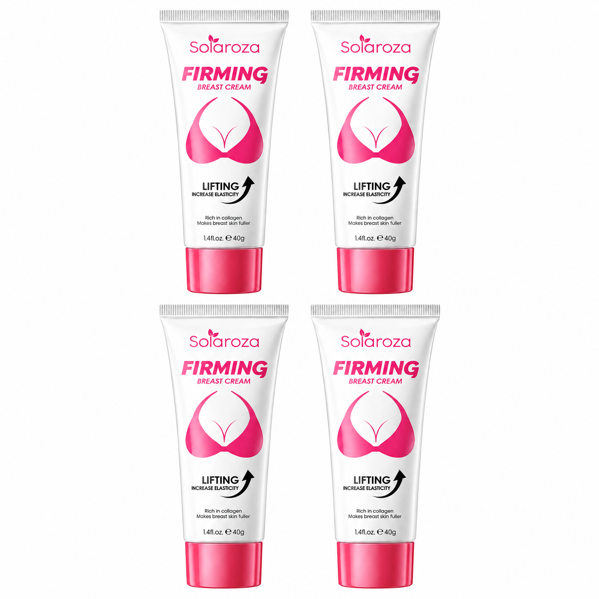 🌸 Solaroza Firming Breast Cream - Natural Bust Lifting & Lifting Massage Cream with Collagen, Nourishing & Smoothing for Improved Elasticity, Hormone-Free & 100% Natural