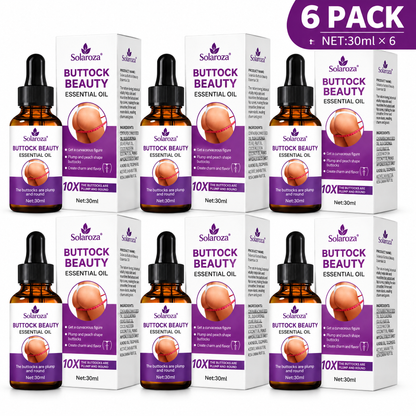 🍑 Solaroza Buttock Beauty Essential Oil - Natural Plant Extracts for Plump, Firm & Smooth Skin, Lifting & Moisturizing Massage Oil for Curves,