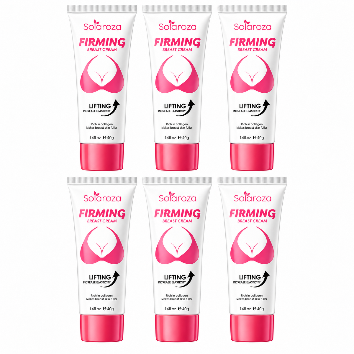 🌸 Solaroza Firming Breast Cream - Natural Bust Lifting & Lifting Massage Cream with Collagen, Nourishing & Smoothing for Improved Elasticity, Hormone-Free & 100% Natural